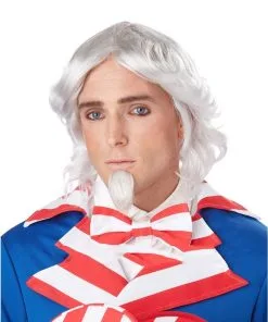 GENERIC Adult Uncle Sam Wig & Chin Patch Accessory