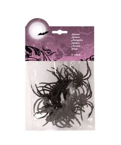 GENERIC Bag Of 12 Spider Halloween Decorations