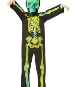 GENERIC Boys Neon Skeleton Glow In The Dark Costume