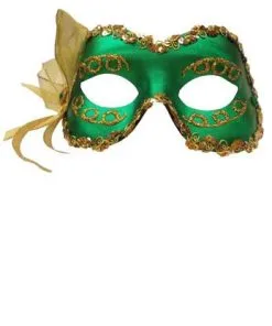 GENERIC Green And Gold Masquerade Mask