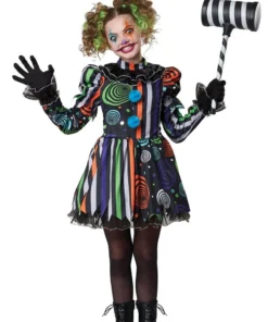 GENERIC Kids Neon Nightmare Clown Costume -Halloween Decoration Shop kids neon nightmare clown costume 188792