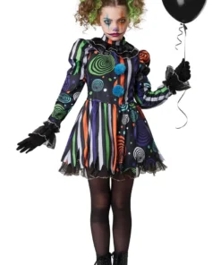 GENERIC Kids Neon Nightmare Clown Costume