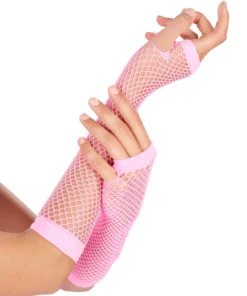 GENERIC Pink Neon Fishnet Gloves