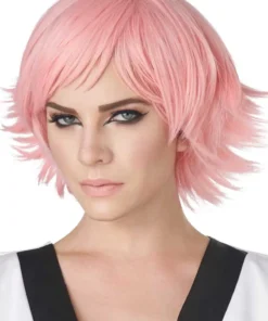 GENERIC Unisex Pink Feathered Cosplay Wig