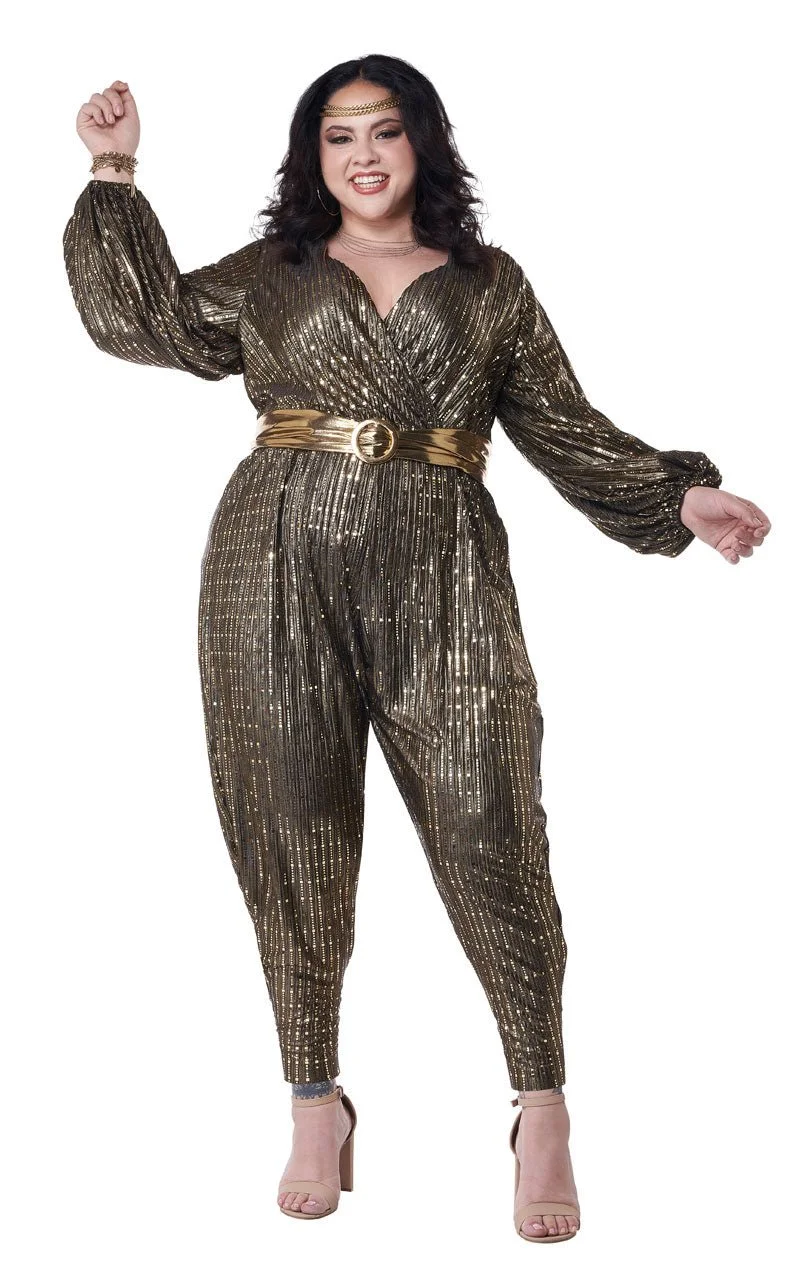 GENERIC Womens Gold Disco Queen Plus Size Costume 1 GENERIC Womens Gold Disco Queen Plus Size Costume