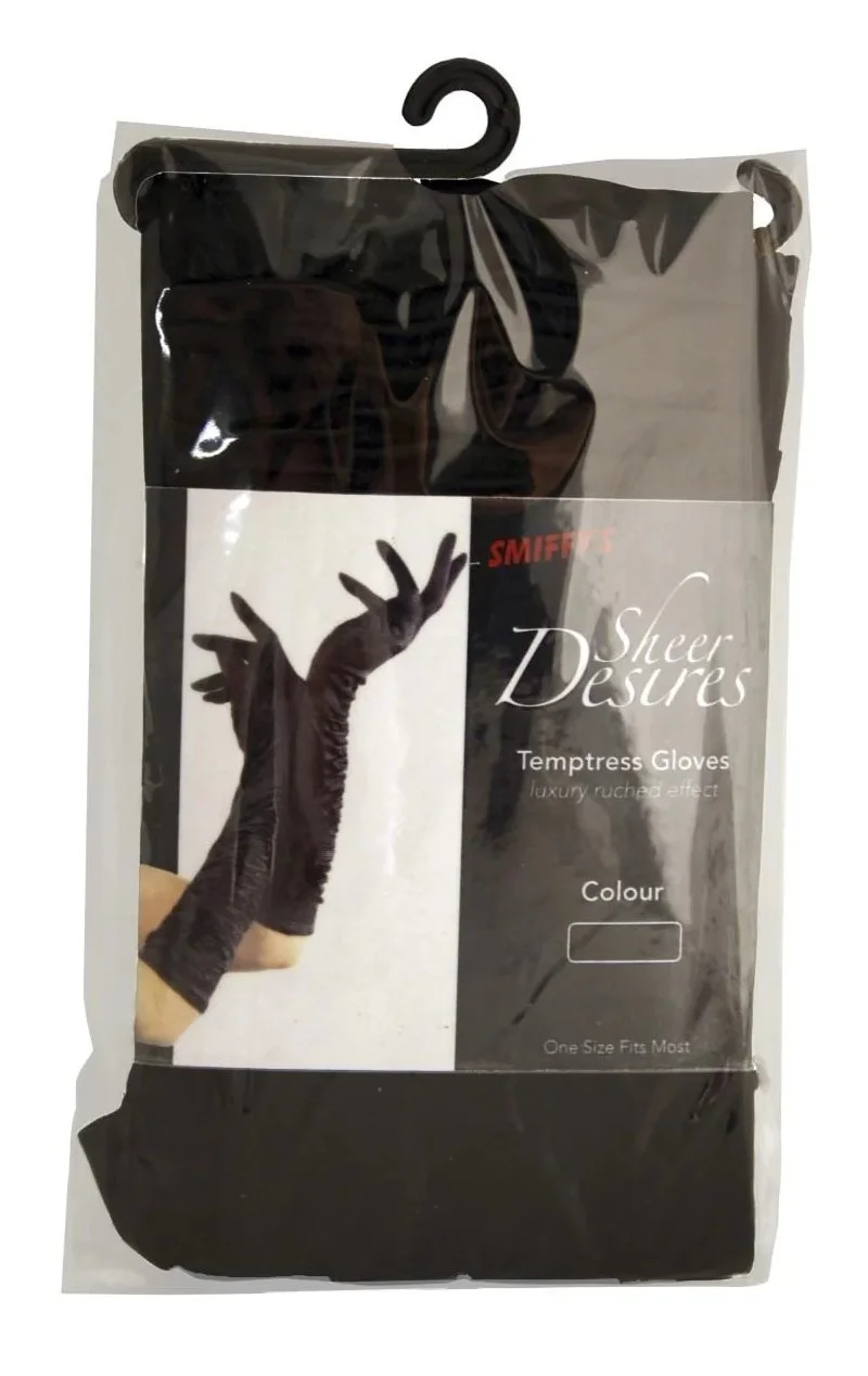 GENERIC Womens Long Black Temptress Gloves Accessory 2 GENERIC Womens Long Black Temptress Gloves Accessory - Image 2