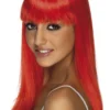Smiffys Womens Neon Red Glamour Wig