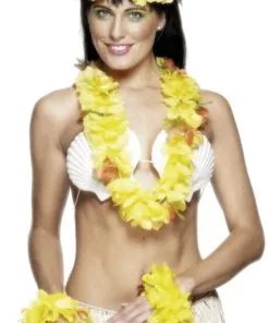 Smiffys Yellow Hawaiian Leis Accessory Set